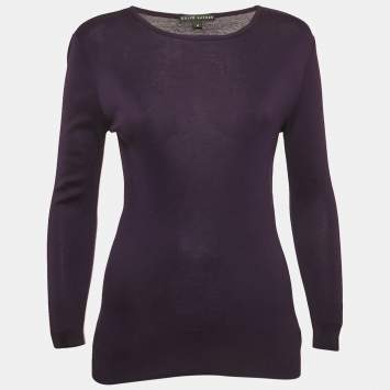 Pre Owned  Ralph Lauren Purple Cotton Long Sleeve Sweater M 
