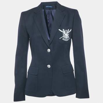 Ralph Lauren Navy Blue Wool Felt Rowing Club Blazer M