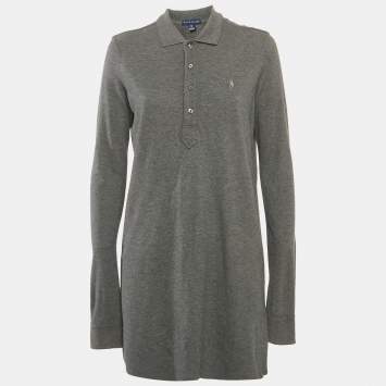 Pre Owned Ralph Lauren Grey Cotton Jersey T-Shirt Dress M