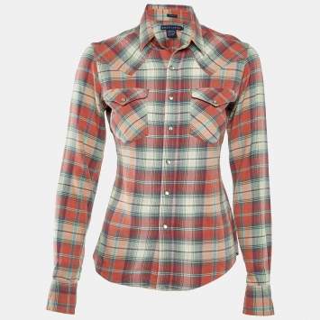 Ralph Lauren Multicolor Plaid Check Cotton Skinny Fit Shirt S