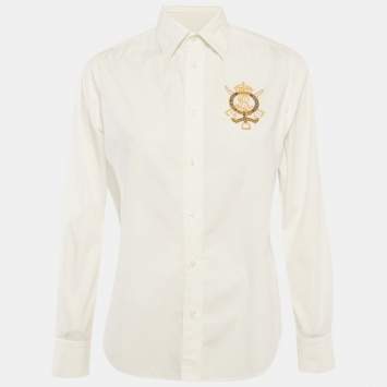 مملوكة مسبقًا Ralph Lauren Sport White Embroidered Cotton Shirt M