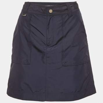 Pre Owned Ralph Lauren Navy Blue Nylon Mini Skirt M