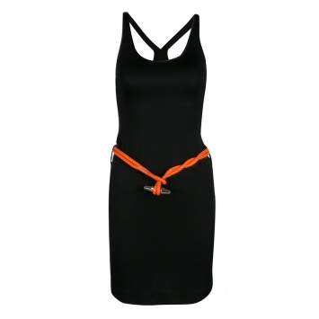 مملوكة مسبقًا Ralph Lauren Black Knit Contrast Rope Belt Detail Tank Dress S