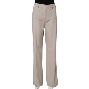 Pre Owned Ralph Lauren Beige Wool Flared Leg Trousers M