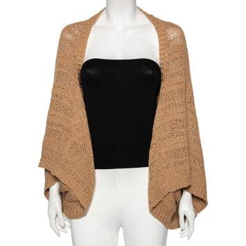 Pre Owned Ralph Lauren Light Brown Knit Shrug XS/S