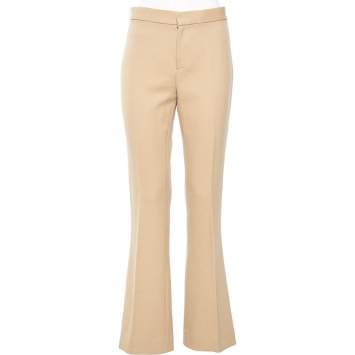 Pre Owned Ralph Lauren Purple Label Beige Wool Flared Leg Trousers S