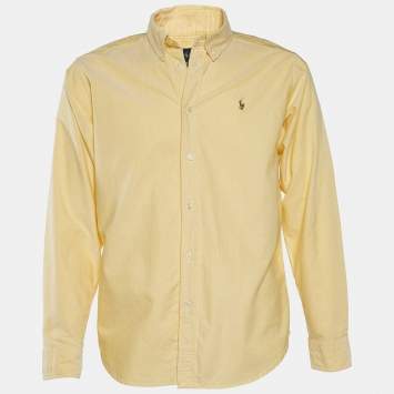 Pre Owned Ralph Lauren Yellow Cotton Button Front Shirt XXXL