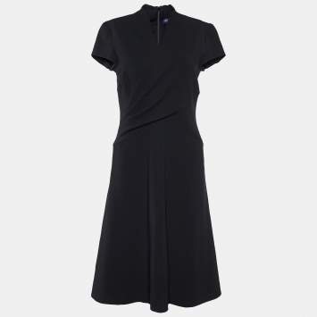Pre Owned Ralph Lauren Collection Black Wool Sleeve Detail Dress S
