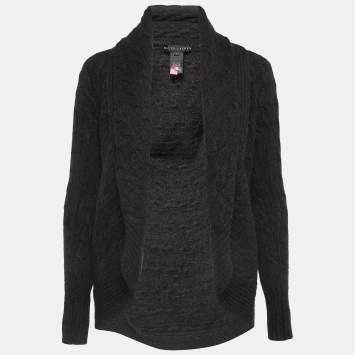 Pre Owned Ralph Lauren Grey Cashmere Knit Shawl Collar Cardigan L