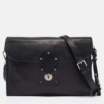 Pre Owned Ralph Lauren Black Leather Ricky Clutch Bag