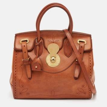 Pre Owned Ralph Lauren Brown Leather Ricky 33 Tote