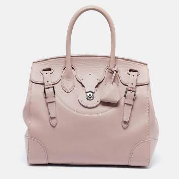 Pre Owned Ralph Lauren Light Pink Leather Soft Ricky 33 Tote