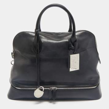 Ralph Lauren Black Leather Dome Zip Satchel