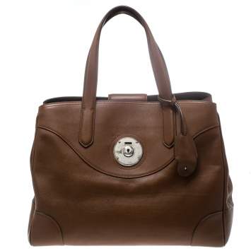 Pre Owned Ralph Lauren Brown Leather Ricky Tote