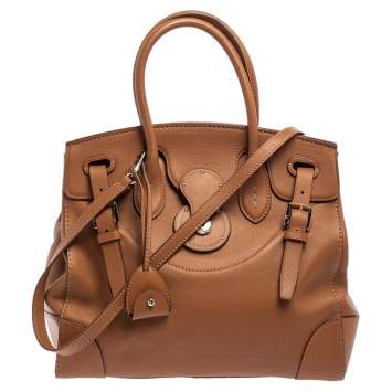 Pre Owned Ralph Lauren Brown Soft Leather Ricky 33 Tote