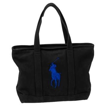 Pre Owned Ralph Lauren Black Canvas Shopper Tote