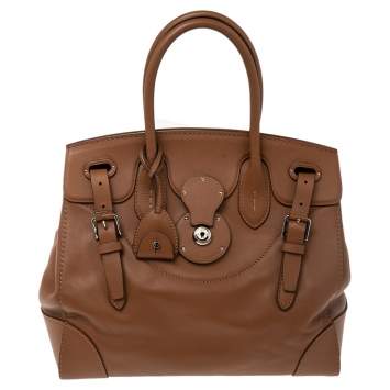 Pre Owned Ralph Lauren Tan Leather Ricky Satchel