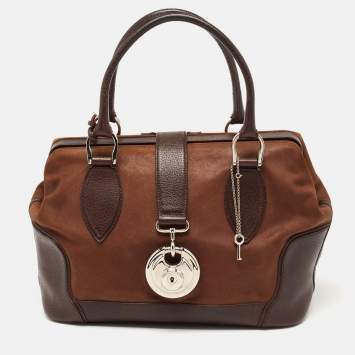 Pre Owned Balenciaga Brown Leather and Suede Sac Superb Satchel 