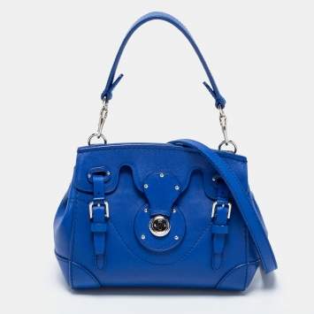 Pre Owned Ralph Lauren Blue Leather Ricky Crossbody Bag