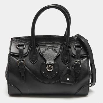Pre Owned Ralph Lauren Black Leather Ricky 27 Satchel 