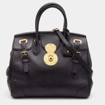 Pre Owned Ralph Lauren Black Leather Western Ricky Satchel
