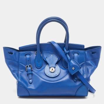 Pre Owned  Ralph Lauren Blue Leather Soft Ricky Tote