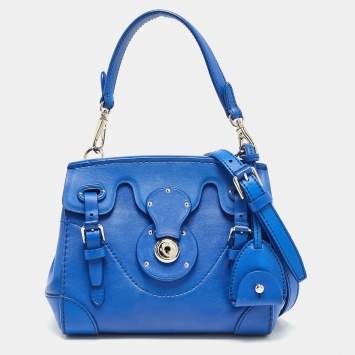 Pre Owned Ralph Lauren Blue Leather Mini Ricky Tote
