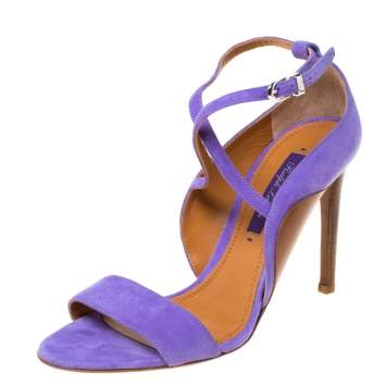 Pre Owned Ralph Lauren Lavender Suede Blana  Ankle Strap Sandals Size 36