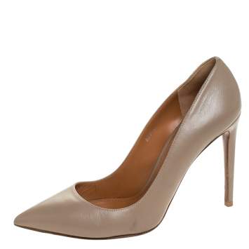 Pre Owned Ralph Lauren Beige Leather Pointed Toe Pumps Size 40