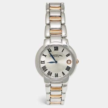 Pre Owned ساعة يد نسائية ريموند ويل Jasmine 5235-S5-01659 ستانلس ستيل ثنائي اللون فضية الميناء 35 مم