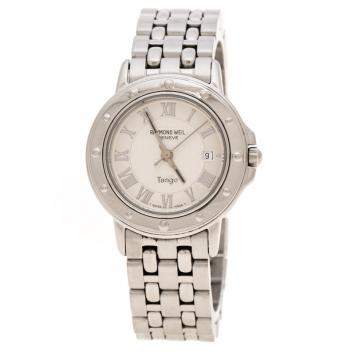 Pre Owned Raymond Weil Silver Stainless Steel Tango 5630 Women's Wristwatch 39 mm