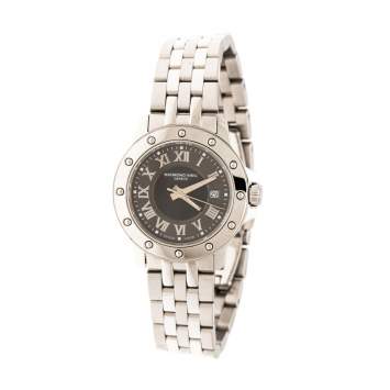 Pre Owned Raymond Weil Grey Stainless Steel Tango 5399 Women's Wristwatch 28 mm