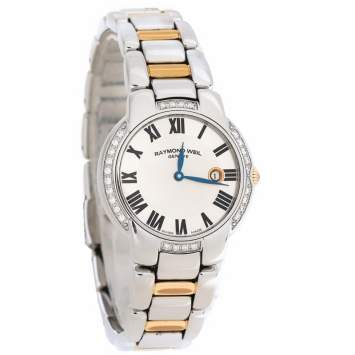 Pre Owned Raymond Weil Silver Two-Tone Stainless Steel Jasmine 5229 Women's Wristwatch 29 mm