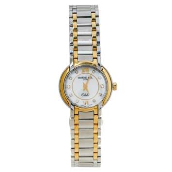 Pre Owned Raymond Weil White Stainless Steel Diamonds Othello 2320-STG-00985 Women's Wristwatch 25MM