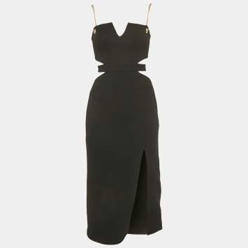 Pre Owned Rebecca Vallance Black Crepe Cut-Out Iman Midi Dress S