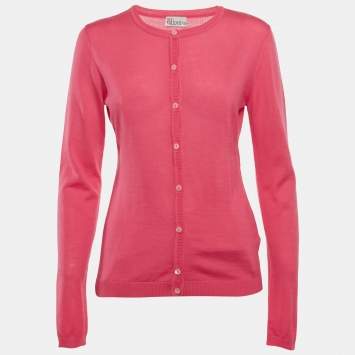 Pre Owned RED Valentino Pink Wool Knit Cardigan L