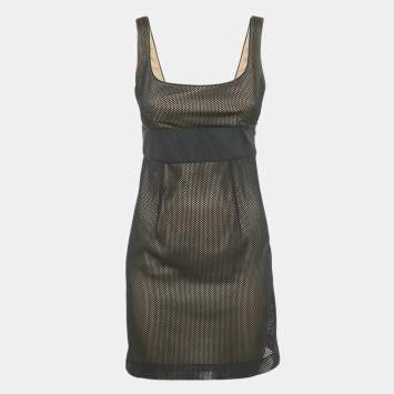 Pre Owned RED Valentino Black Mesh Sleeveless Mini Dress S