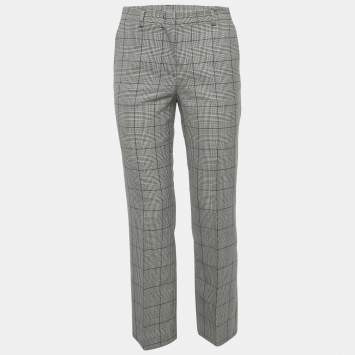 Pre Owned RED Valentino Grey Houndstooth Pattern Wool Pants S