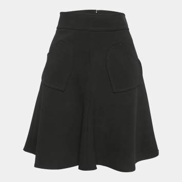 Pre Owned RED Valentino Black Crepe Heart Pocket Detail Mini Skirt M