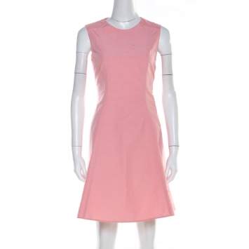 Pre Owned RED Valentino Rose Pink Cotton Blend Sleeveless Sheath Dress M