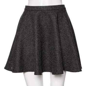 Pre Owned RED Valentino Grey Shetland Wool Mini Skirt S