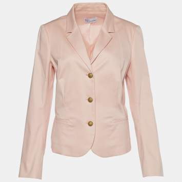 Pre Owned RED Valentino Pink Stretch Cotton Button Front Blazer L