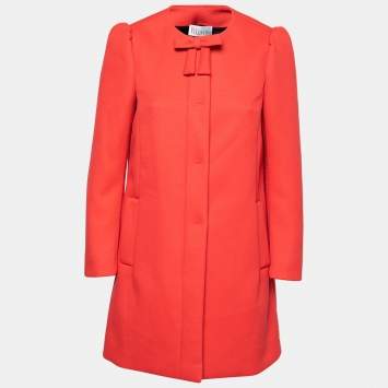 Pre Owned RED Valentino Coral Pique Bow Detail  Coat  M