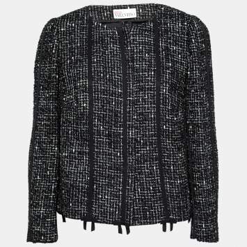 Pre Owned RED Valentino Black Tweed Jacket L