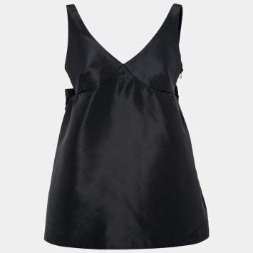 Pre Owned RED Valentino Black Synthetic Bow-Back Baby Doll Top M  