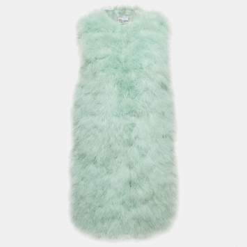 Pre Owned RED Valentino Pastel Green Feathered Waistcoat S