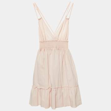 Pre Owned RED Valentino Light Pink Cotton Strappy Mini Dress XS