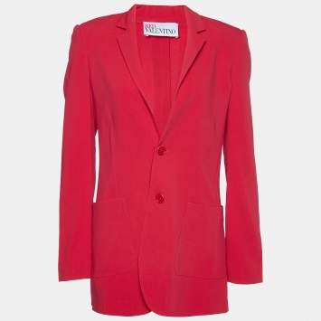 Pre Owned RED Valentino Pink Crepe Tailored Blazer M