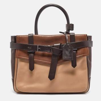 Pre Owned Reed Krakoff Tricolor Leather Gator Boxer II Tote