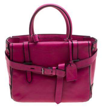 Pre Owned Reed Krakoff Magenta Leather Boxer Tote